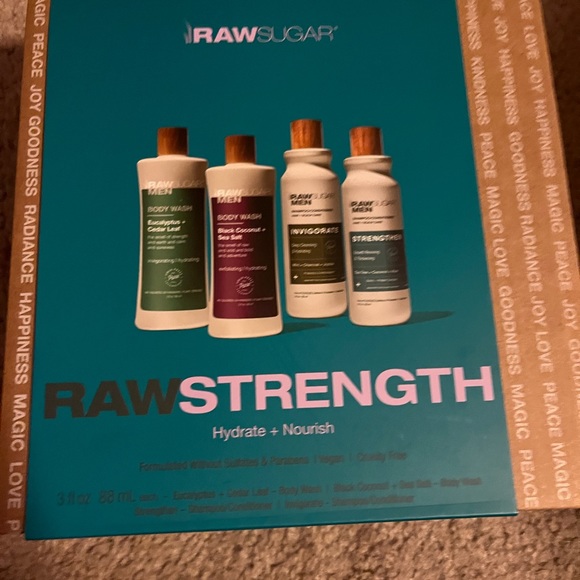 RAW SUGAR 4 Piece Mens Body Wash / Shampoo/Conditioner Set - Picture 2 of 3